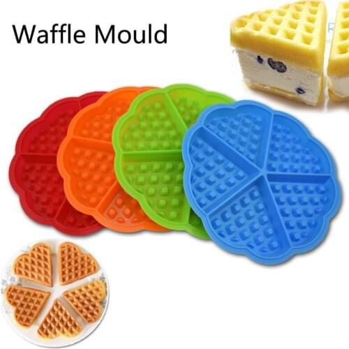 Non-stick Cakes Moulds Heart Shaped Silicone Waffle Molds Kitchen Baking Waffle Makers Mould DIY Cookies Biscuits Muffin Mold