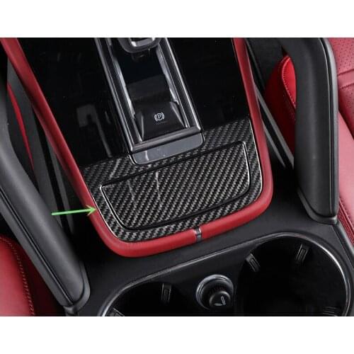 Real Carbon Fiber Car Central Console Cigarette Gear Shifter Panel Trim For Porsche Cayenne 2018 2019+ Styling