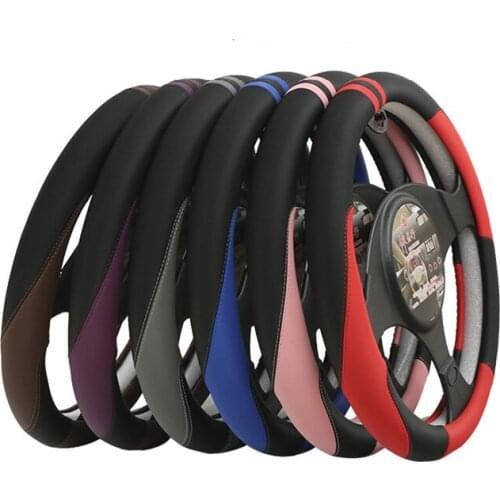 Car Steering Wheel Cover Breathable Microfiber Leather Wheel Cover Auto Decoration Steering Wheel Cover Cubre Volante Auto