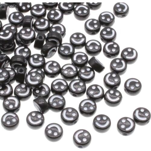 CHONGAI 4X7mm 100Pcs Small Smile Acrylic Round Spacer Beads For Jewelry Making