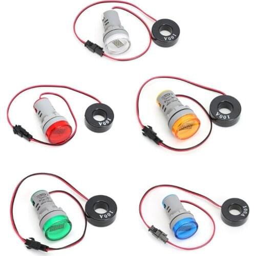 AC 220V 0-100A Digital Ammeter 22mm Display Monitor Current Measuring Meter