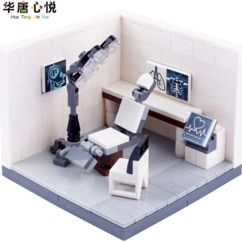 MOC City Scene 1 Set Of Rescue Room Operating table Building Block Educational Toys Toys & Hobbies Accessories Cities Room Model