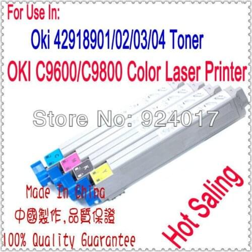 For Oki Toner Refill 42918916 42918915 42918914 42918913,For Oki Data C9600 C9800 C9650 C9850 9650 9850 9600 9800 Color Toner