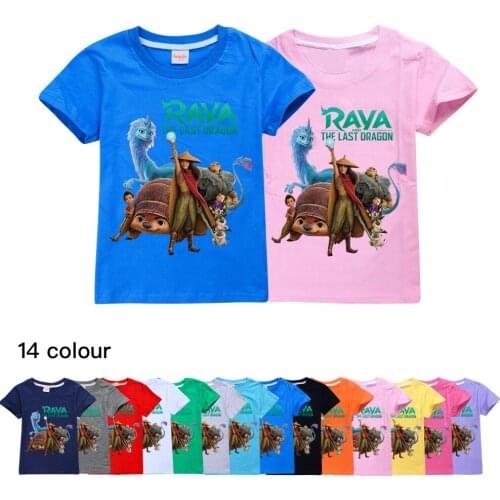 Baby Girls T-Shirt Raya And The Last Dragon Cartoon T-Shirt for Baby Boys Toddler Girl Clothes Summer Top Tees Children Clothing