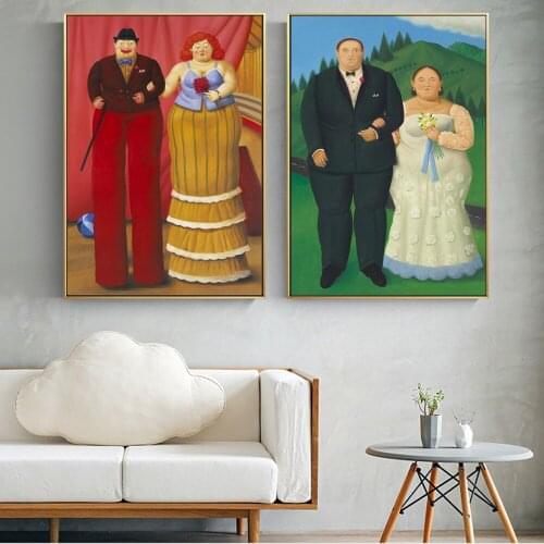 Fernando Botero Stilt Clown Sofa Decorative Painting Artistic Poster Wall Picture For Living Room Bedroom Dining Room Home Decor