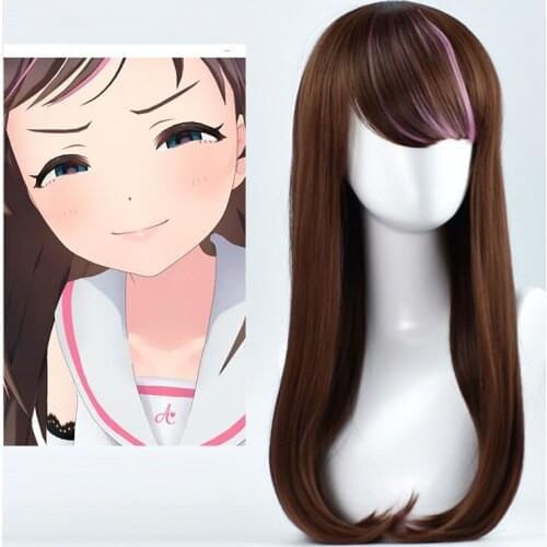 Kizuna A.I.Channel Cosplay Anime Wig+Wig Cap