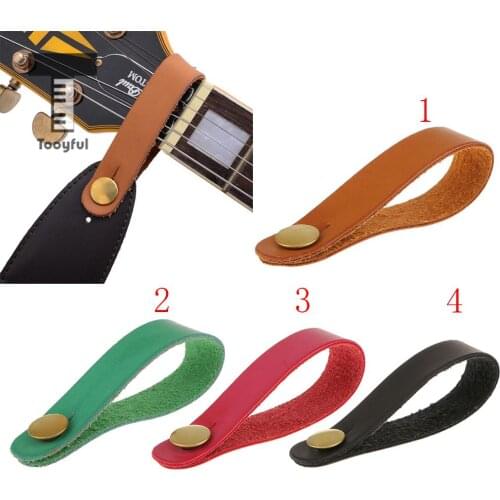 2 Pieces 19.5cm Microfiber Leather Guitar Strap Hooks Headstocks for Acoustic Neck Strap Electric Folk Guitar Accessories