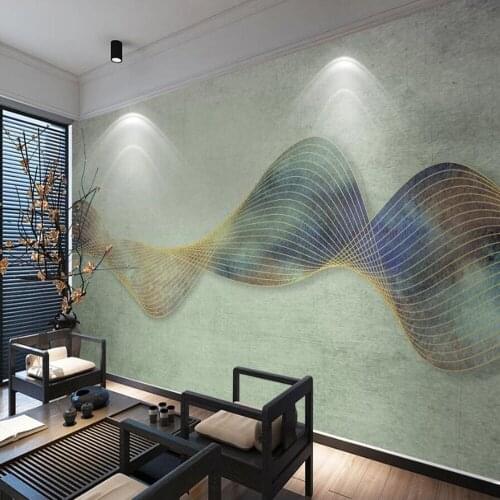 Milofi large wallpaper mural custom 3D abstract golden lines color texture background wallpaper mural
