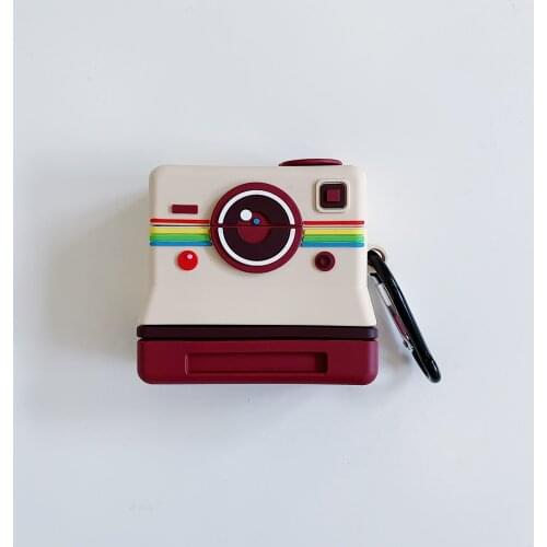 Fashion Camera Shape Headphone Case For Apple Airpods 1 2 Wireless Bluetooth Headset Silicone Case Protective Cover