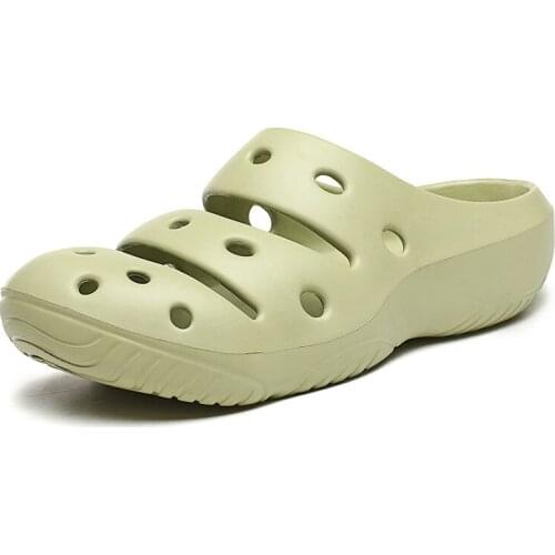 2021 Summer Slippers Men Hollow Out Breathable Beach Flip Flops Unisex Casual Slip-on Flats Sandals Men Shoes Size 45 Zapatos