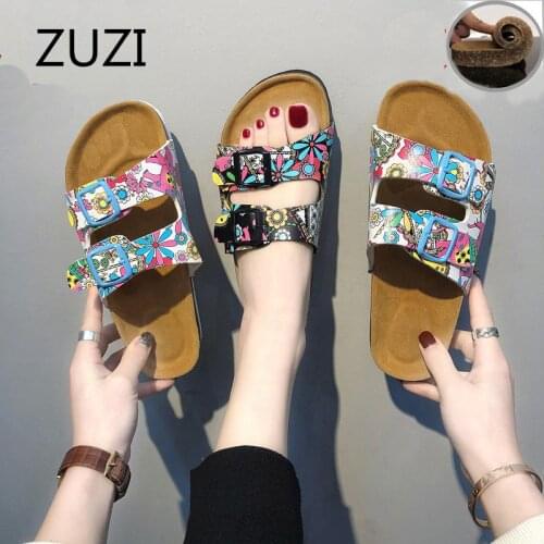 ZUZI 2021 Lovers Cork Slippers Women Summer Slippers Men Sandals The Tide Outdoor Beach Shoes Mens Flip-flops Double Breasted