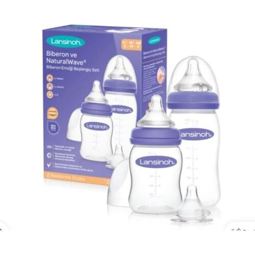 Lansinoh Welcome Baby Bottle Set 1 Pcs 160ml 1 Pcs 240ml 3 Pcs Spout Soft And Flexible Baby Bottle Pacifier