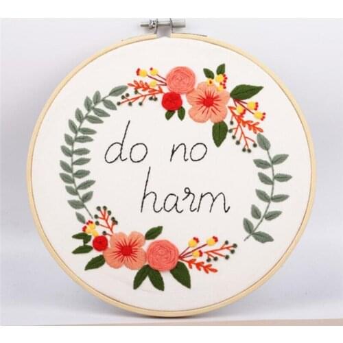 Embroidery Cross Stitch Kit With Plants Garland Pattern DTY Including Embroidered Cloth & Thread Board & Needle & Drawing