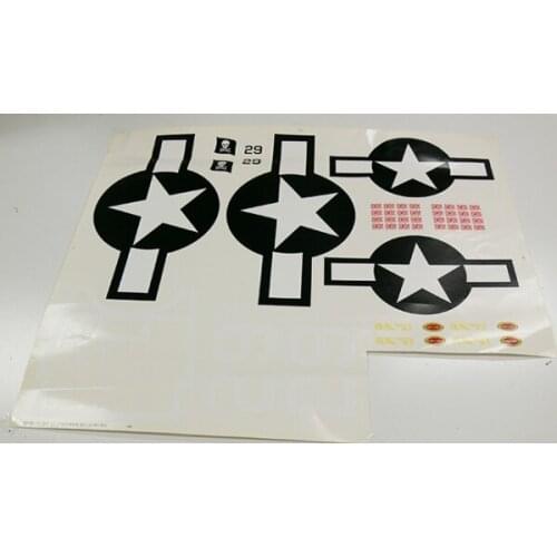 Water decal set for Skyflight LX model 1.6M wingspan F4U propeller plane model