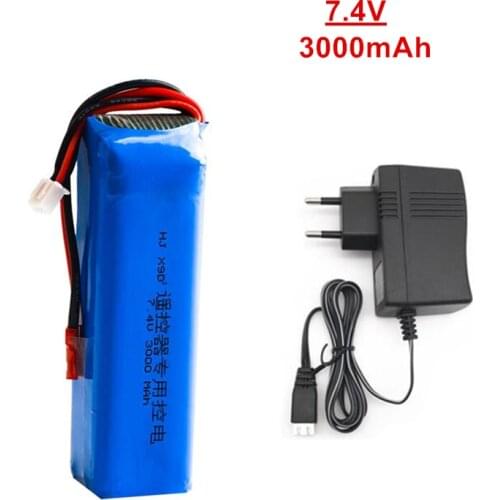 Upgrade 3000mAh 7.4V Rechargeable Lipo Battery for Frsky Taranis X9D Plus Transmitter 2S Lipo Battery Charger Toy Accessories