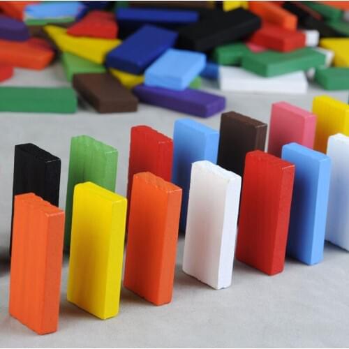 120 pcs Children Wooden Rainbow Domino Blocks Educational Toy/Kids Wooden Colorful Dominoes Block Set Early learning Toy