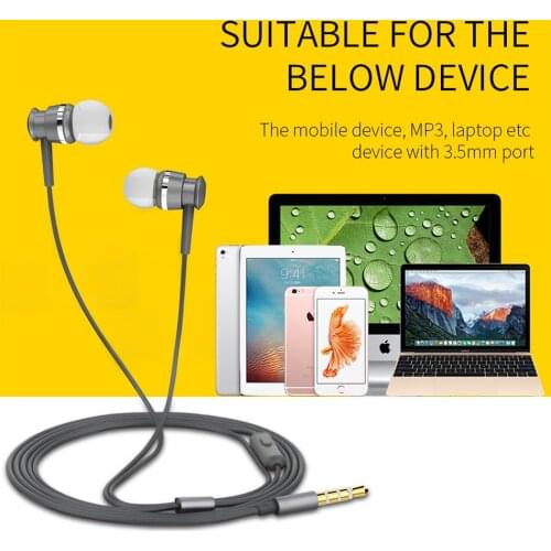 Wired Earphone In-Ear Earphones 3.5mm Sport Earphone For Phone Stereo Bass Sound Metal Mic For Xiaomi Samsung