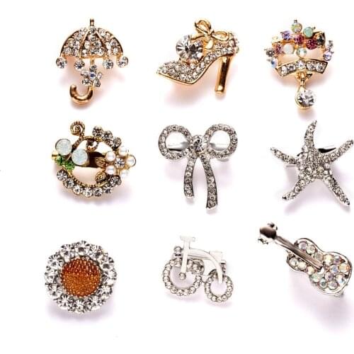 Rinhoo Rhinestone Guitar Music Metal Pins and Brooches for Women Kids Small Lapel Pin Badge Bag Decoration Jewelry Accessories