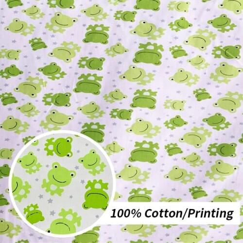 Twill Cotton Fabric For DIY Handmade bed sheet Frog Print Quilting Sewing/Baby&Children Sheet,Cushion,Curtain Material new