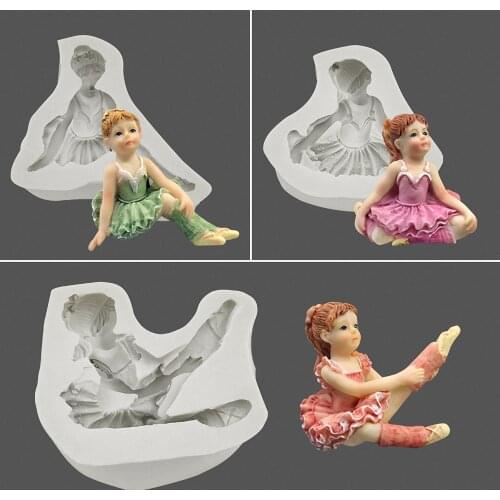 Kawaii 3D Ballet Girl Silicone Mold DIY Cute Soap Mold Candy Chocolate Mold Cake Decoration Tools Handmade Soap Making Tools