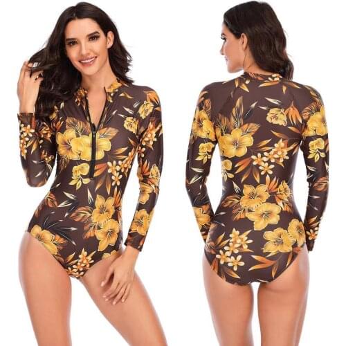 Sports Swimwear Korean Women Separate Rush Guard Large Size One Piece Long Sleeve RashGuard Female Swimsuit Diving Suit Sexy