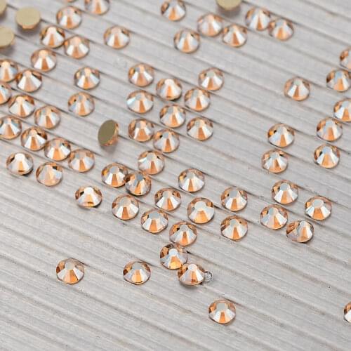 Champagne Effects FlatBack Glass Rhinestones Non-HotFix for Nail Art Decorations(Gloden)