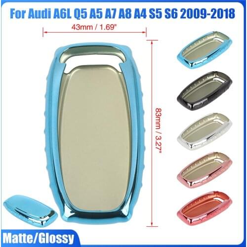 Uxcell Glossy/Matte Soft TPU Smart car Key Fob Cover Case Shell for-Audi A6L Q5 A5 A7 A8 A4 S5 S6 2009-2018 Car key fob case
