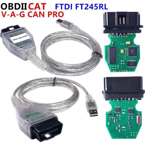 V-A---G CAN PRO V5.5.1 with FTDI FT245RL Chip VCP6 OBD2 Diagnostic Interface v--a-g can pro USB Cable Support Can Bus UDS K Line