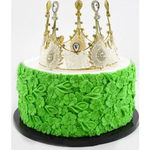 High quality 3D flowers with leaves texture patterns cake silicone mold flower pattern fondant silicone mold for decorating cake