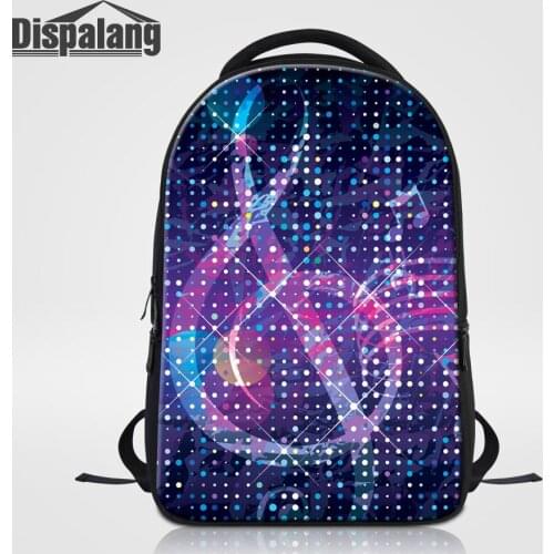 Dispalang Women Fashion Backpack For Laptop 14 Student Custom Logo Print School Bags Musical Note Girl Computer Bagpack Knapsack