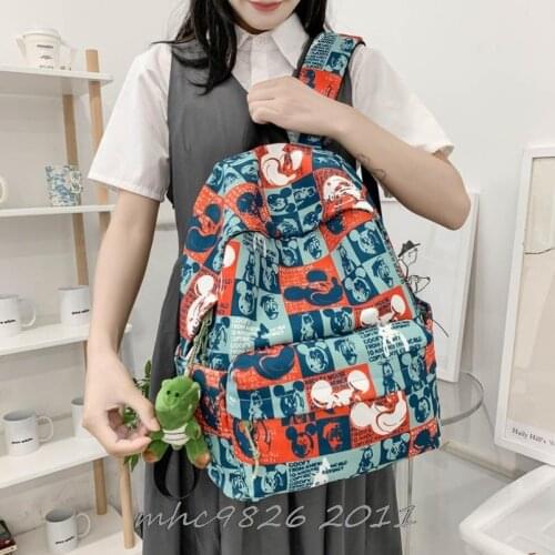 Disney Women Rucksack Female Travel Double Shoulder Backpack College Student School Bag for Teenager Mickey Mouse Girls Mochila