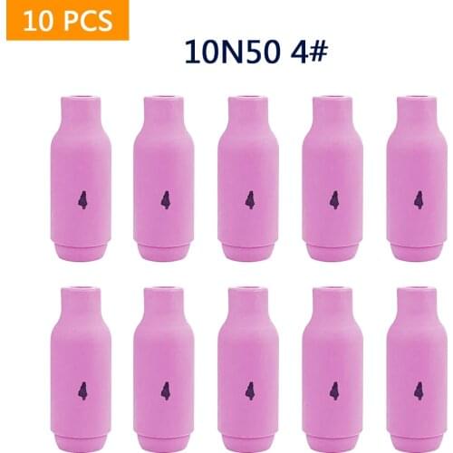 10PCS TIG Alumina Nozzles Ceramic Shield Cup 10N50#4 1/4" orifice Fit DB PTA SR WP 17 18 26 TIG Welding Torch 1