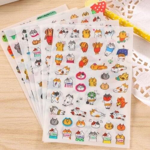 10packs/lot Kawaii Japan Cats' life PET sticker hot sell Students' decoration Diary stickers office school supplies