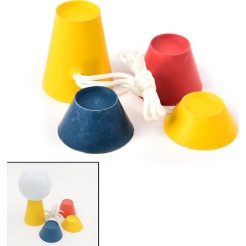 4 In 1 Different Heights Golf Tees Golf Winter Rubber Tee with Rope Golf Ball Holder Drop Ship