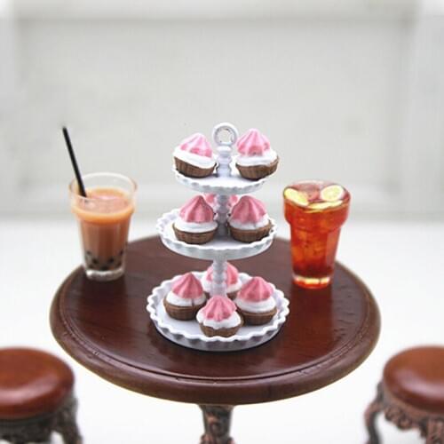 9pcs 1/12 Mini Clay Cake Snack Simulation Dessert Food Model Toys for Doll House Decoration Doll house Miniature Accessories