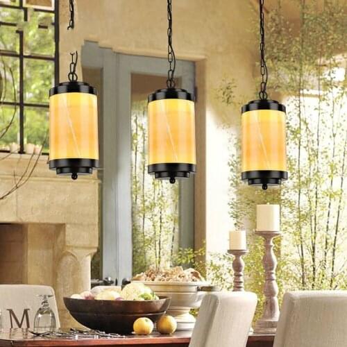 American simple creative restaurant single chandelier personality corridor cafe bar marble chandelier LU816913