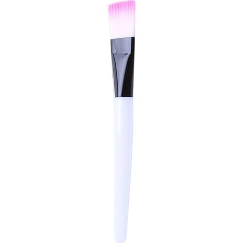 White Soft Mask Brush Plastic Handle Skin Care Makeup Brush Flat Head Fiber Hair Beauty Makeup Tool Hot Sale