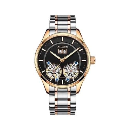 New watch male black technology authentic double tourbillon mens watch fully automatic mechanical watch tide mens watch