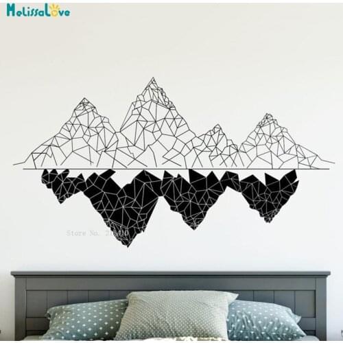 Gemetric Mountain Groups Wall Decal Reflection Home Decoration Studio Office Vinyl Decals Self-adhesive YT5615