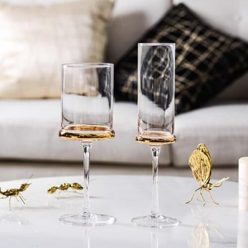 Electroplated gold wine glass Cup goblet Nordic champagne glasses Cups wedding glasses party home Drinkware glass cup