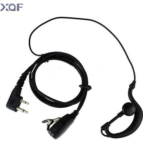 G Shape Police Earpiece Headset with Microphone PTT 2-pin F Plug for Icom ICV8 ICV82 ICV85 F21 F26 Maxon Yaesu Vertex Radio
