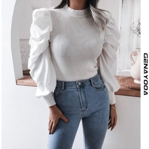Трикотажные блузки Genayooa China At AliExpress