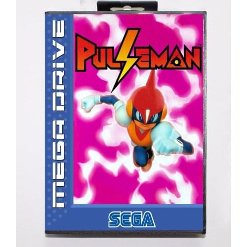 Pulseman Game Cartridge 16 bit MD Game Card With Retail Box For Sega Mega Drive