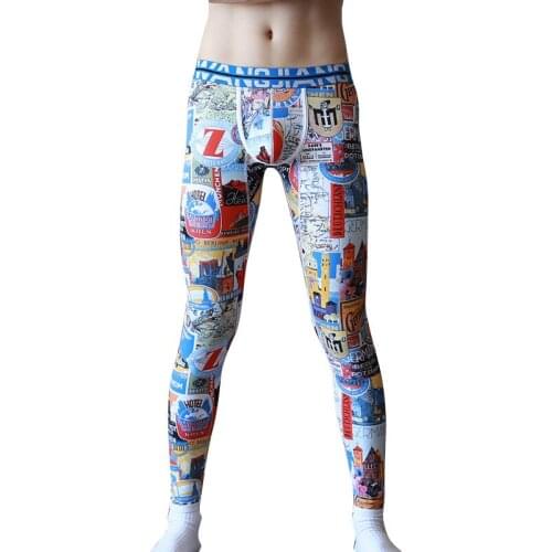 Brand men long johns cotton mens warm pants thin elastic line of mens fashion sexy underwear tight legging long Johns size XXL