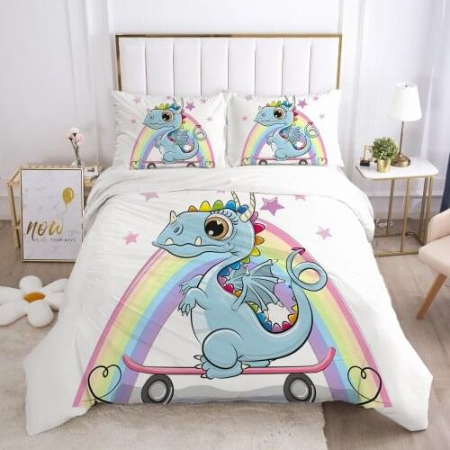 3D Quilt Covers Pillowcase(s) Bedding Set Duvet Cover Sets Comforter Case Bed Linen Cartoon Twin Double Size Home Textile