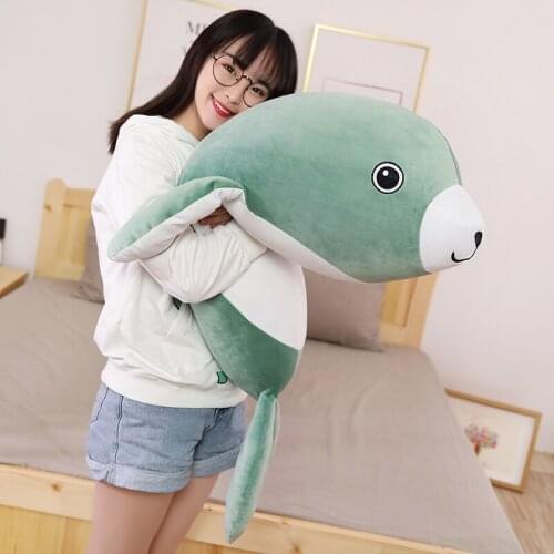 Cute cartoon seal doll plush toy giant soft sleeping pillow doll baby bed comforting toy birthday xmas gift 47inch 120cm DY50768