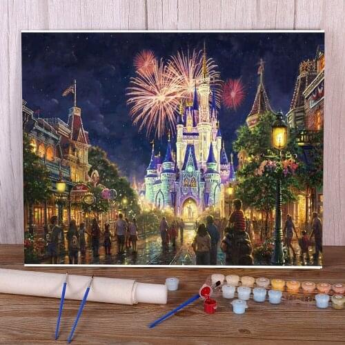 Fireworks DIY Painting By Numbers Package Acrylic Paints 40*50 Picture By Numbers Photo Loft Picture For Children Wholesale