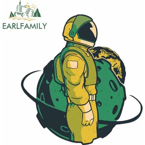 EARLFAMILY 13cm x 12.5cm For Astronaut Refrigerator Fine Decal Anime Car Stickers Waterproof Sunscreen Suitable for VAN RV