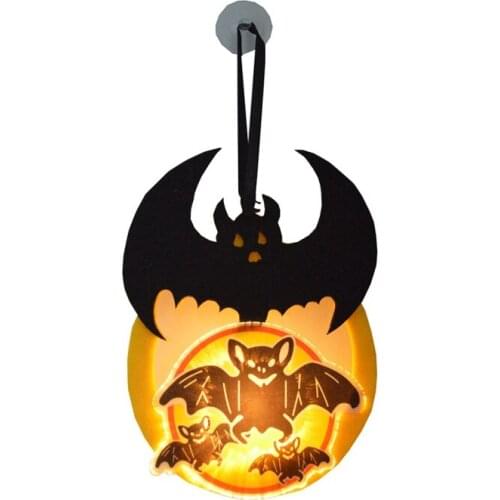 2021 New Halloween Pumpkin Bat LED Lights Nonwoven Pendant Festival Christmas Party Decorations