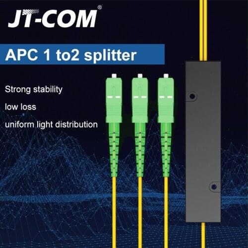 New SC APC 1X2 PLC Single mode Fiber Optical splitter 1m FTTH PLC optical fiber splitter FBT Optical Coupler Free Shippping